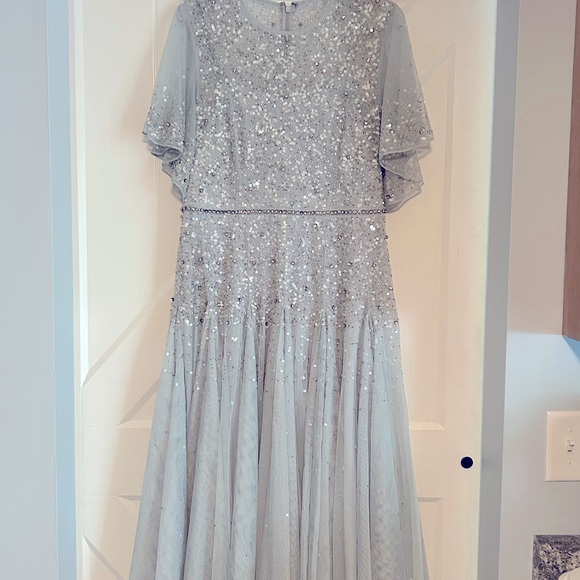 Mac Duggal Beaded Tea Length Gown - Picture 4 of 9